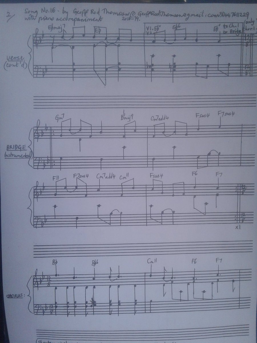 GeoffThomson3's tweet photo. Piano version of #Song16 ...have a play. The lead sheet is below on this site. #PianoMusicIntermediateLevel #Jazz #Song #Pianist #Lyricist #Singer #Arranger #Producer #SheetMusicPlus #GeoffRodThomson #GeoffThomson #GeoffsPianoSongs https://t.co/B8U2tIZYFF