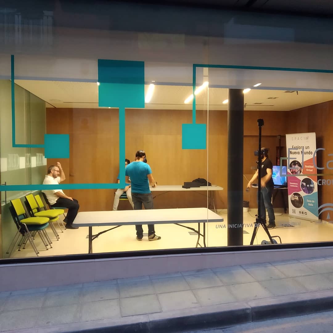 Spacio_VR's tweet photo. Última jornada en #SpaceAppsAlmeria19 #SpaceApps Ayer pudieron disfrutar de experiencias en el espacio, así como juegos de entretenimiento. Continuamos!!

#spaciovr #realidadvirtualalmeria #realidadvirtual #vr #Almeria https://t.co/VZPBVNnDMg