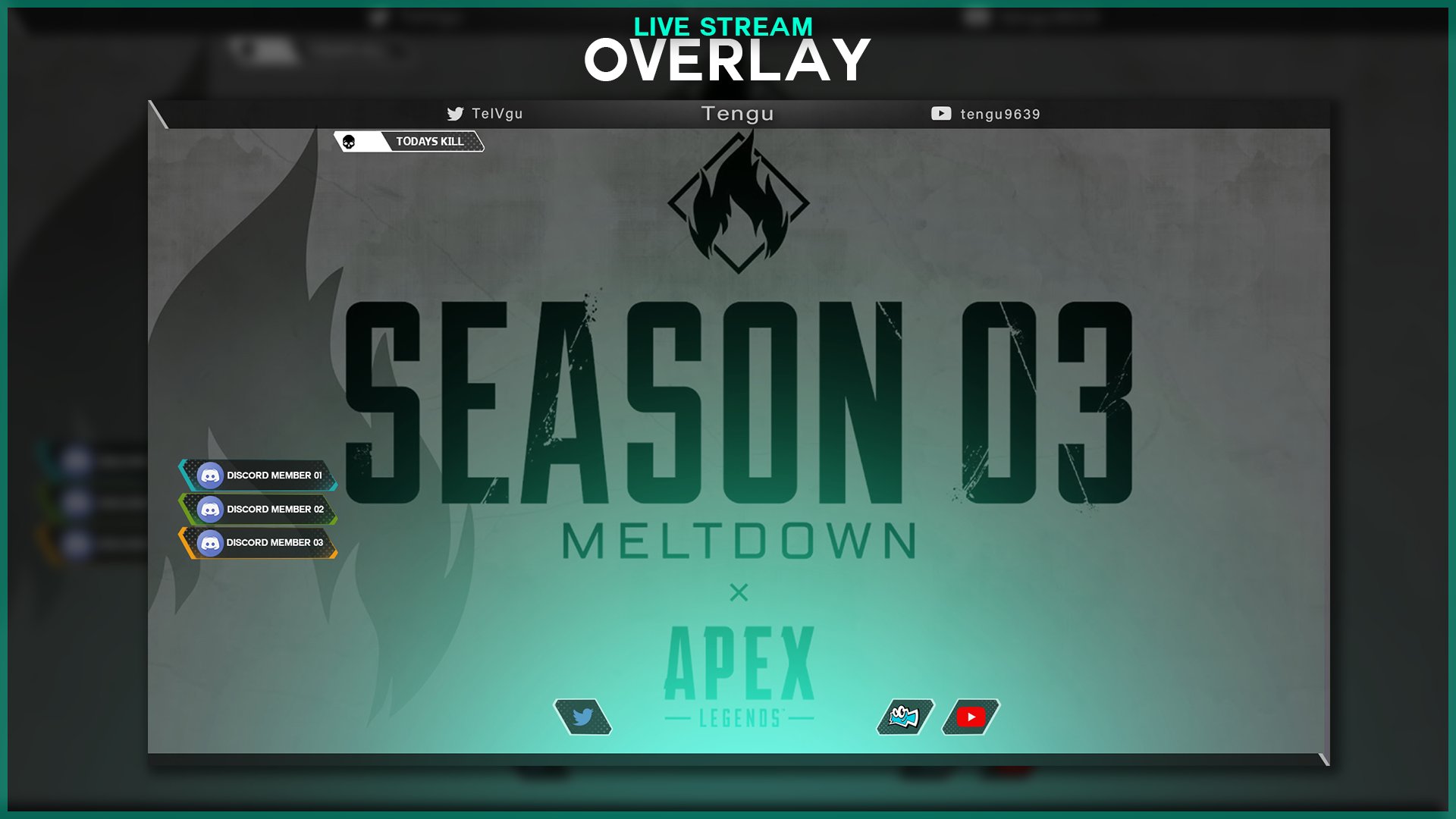 Heyg ﾍｼﾞｦ En Twitter Apexの配信用のオーバーレイを依頼にて作成しました Discordのメンバー表示他は Apexゲームプレイ時のuiデザインをそれっぽく模倣して配置しています Uiデザイン模倣は初めてでしたが良い感じに纏まりました Hd T Co Eujw1luzsu