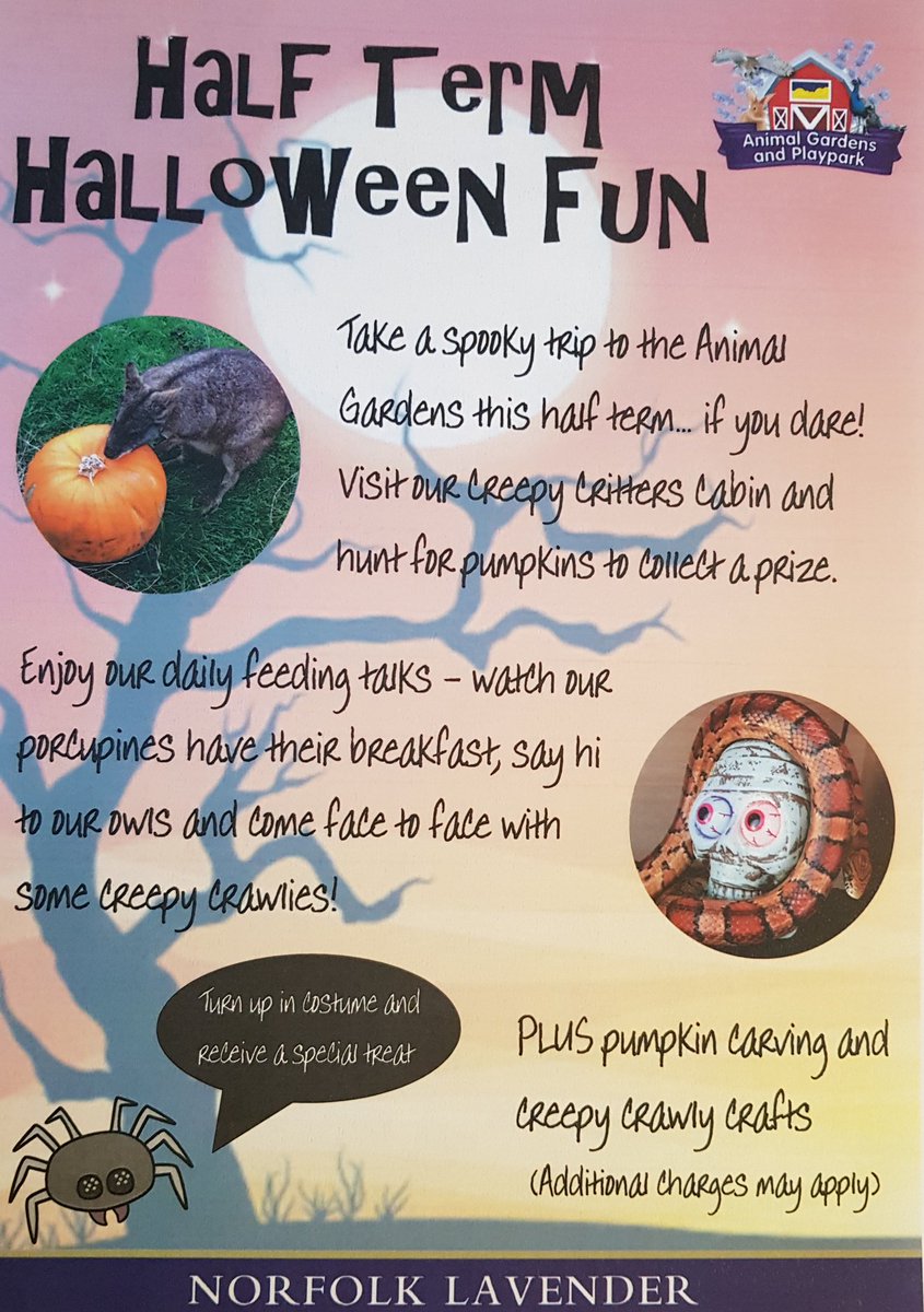 Join us for some half-term Halloween fun in The Animal Gardens. Starting today 20th October &amp; finishing Sunday 27th October.