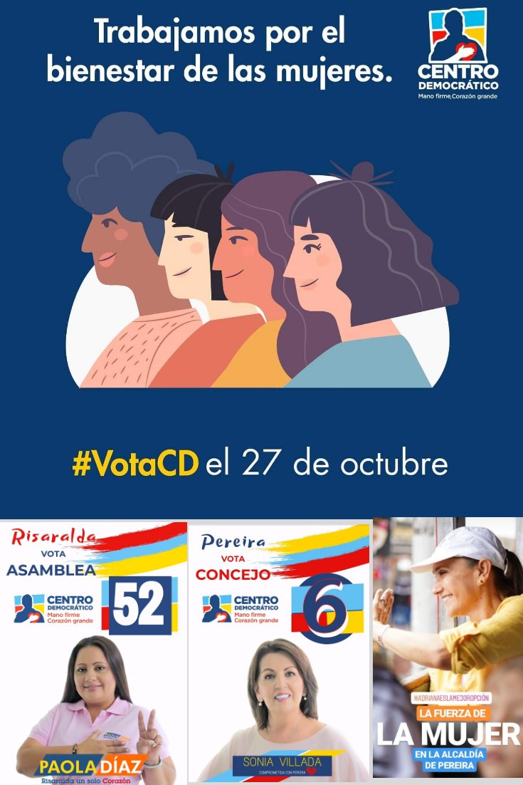 villsonia's tweet photo. La fuerza de la Mujer en Pereira con @AdrianaLopezGS Alcaldesa @Paolandreadiaz en la Asamblea de Risaralda #CD52 y @villsonia en el Concejo de Pereira #CD6 #SomosCentroDemocrático
#YaEsHoraDeRenovar
@FloraPinar @GabrielJVallejo @AlejoCorralesCD @eduardocardona_ @AlvaroUribeVel https://t.co/6Y9mfhhE2g