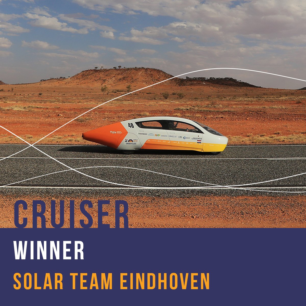 1️⃣ You've all been waiting... Congratulations to <a href="/SolarEHV/">Solar Team Eindhoven</a> on being named winner of the Cruiser Class! 🏆
#BWSC19