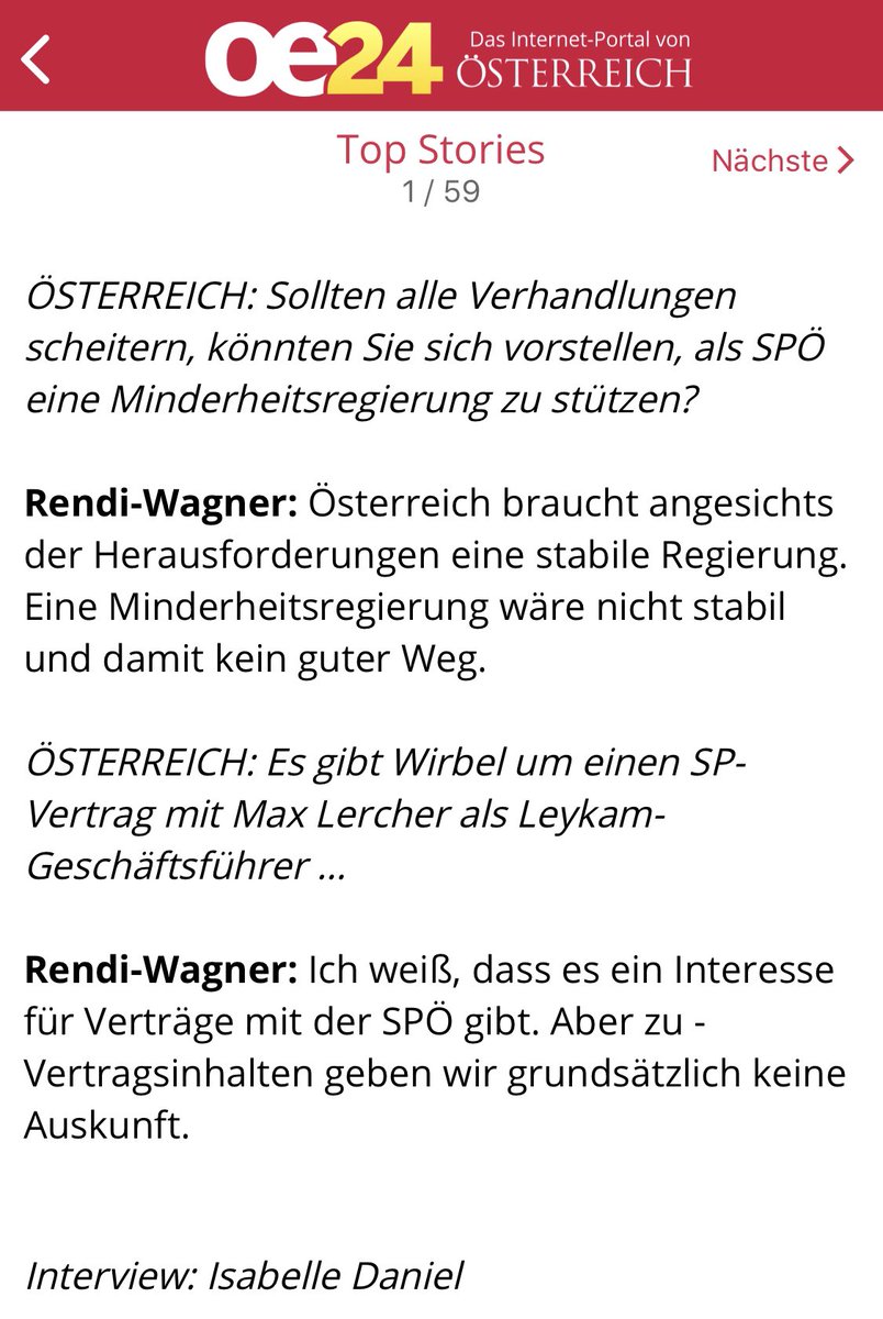 ArminWolf's tweet photo. Dass SPÖ-Chefin Rendi-Wagnerin ausgerechnet in oe24 heute nicht aufklärt, wie das mit dem Vertrag wirklich ist, könnte ihr 1. Mai werden. https://t.co/nIoYDdjef0
