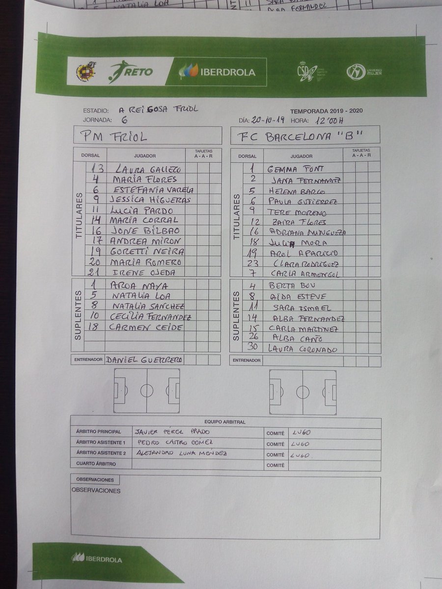 Geluco10's tweet photo. Alineaciones de hoy en a Reigosa Fríol https://t.co/NT5Kxk1oaY