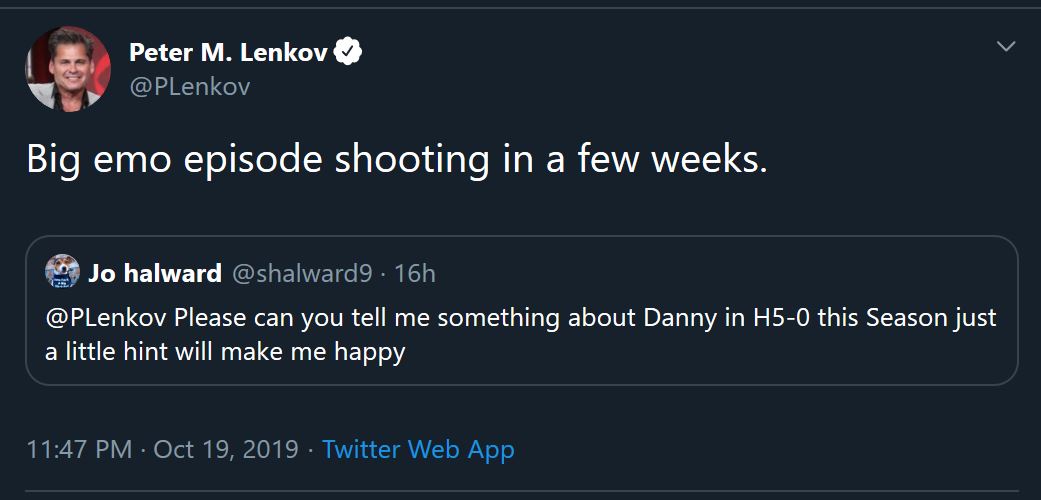 H50Europe's tweet photo. 🤮😡Thanks, but no thanks. We had one big EMO episode last season (9.12). Looks like TPTB forgot everything about the badass cop from Jersey‼️ We aren't interested in more drama, we want BAMF Danny. Little do they know about Danny fans per se 🤦♀️ #ScottCaan #H50 #BAMFDanny https://t.co/uQ7sQmAvel