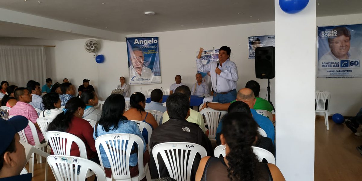 IgnacioGomezC60's tweet photo. En Riosucio Nacho Angelo gobernador y el concejal Gilma Marín Osorio haciendo las ultimas actividades públicas en cierre de campaña en el municipio, recibiendo el apoyo de los votantes de la región 
#JUNTOSPROGRESAMOS #AngeloGobernador #Riosucio #Caldas #fuerzaconservadora https://t.co/o4q6ZgwNvl
