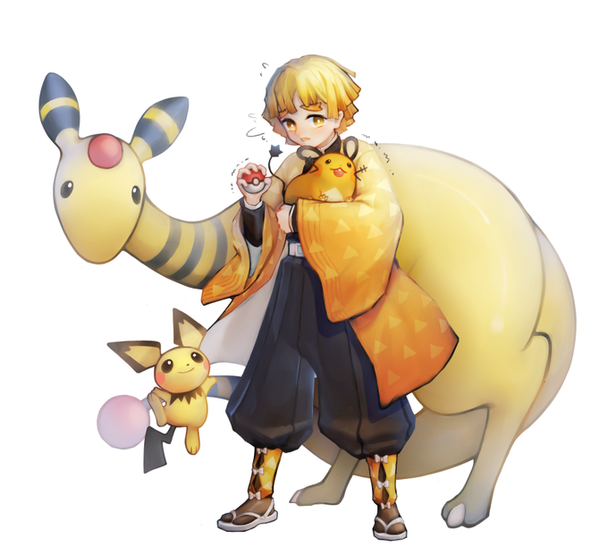一九九柒さんがTwitterに投稿した我妻善逸(鬼滅の刃)のイラスト。