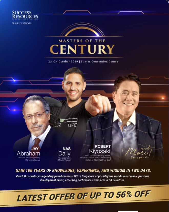 BIGFUTURE4's tweet photo. #Robert Kiyosaki
#Jay Abraham
#Blair Singer
#Gaur Gopal Das https://t.co/b7iGcmFBId