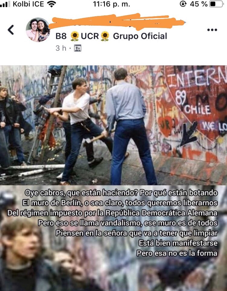 Sebas050607's tweet photo. Se imaginan comparar el muro de Berlín con Pintar Sociales? https://t.co/Wi2IGy1k4O