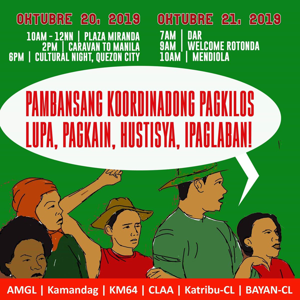 AMGLOfficial's tweet photo. Magbubukid at Mamamayan ng Gitnang Luson kalahok sa Pambansa Koordinadong Pagkilos. Lupa, Pagkain, Hustisya, Ipagalaban! #CLFightNeolib #TanggolMagsasaka https://t.co/fZETwxTfkh
