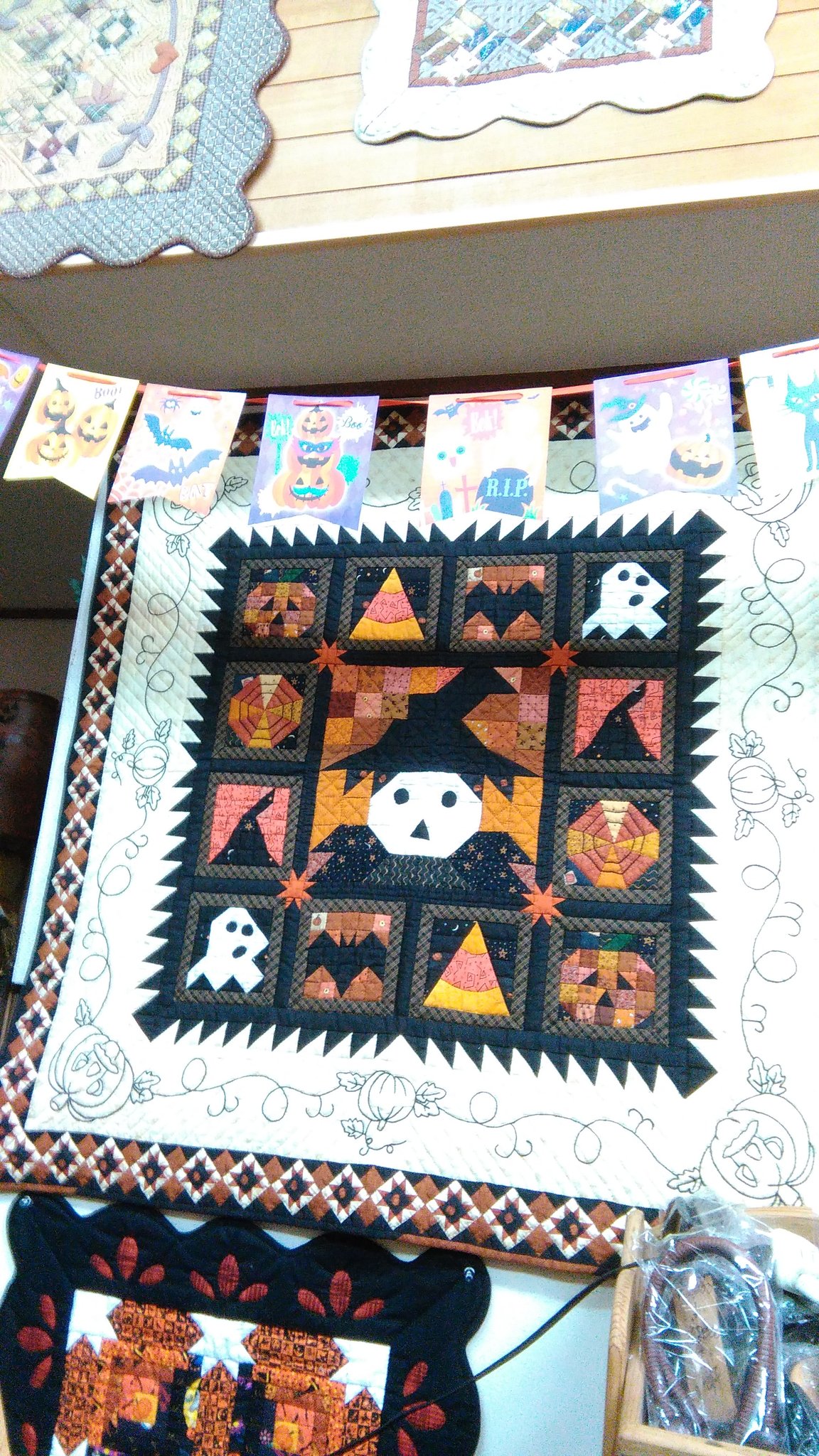 Hand Stitched Holiday Patchwork Crazy Quilt 42x55