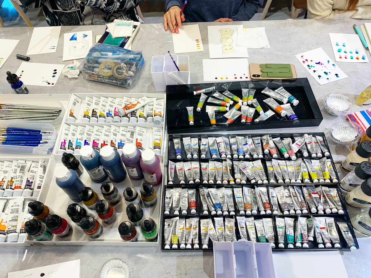 日々アート バニーコルアート お絵かき作業会 カワチ心斎橋店 2回目開催中です インディゴ ペリレーンマルーン 薄いと乙女で濃いとぞわぞわする色はローズドーレだそうです カワチ心斎橋 リキテックス ウィンザーアンドニュートン 日々アート バニーコルアート お絵かき作業会 カワチ心斎橋店 2回目開催中です インディゴ ペリレーンマルーン 薄いと乙女で濃いとぞわぞわする色はローズドーレだそうです カワチ心斎橋 リキテックス ウィンザーアンドニュートン