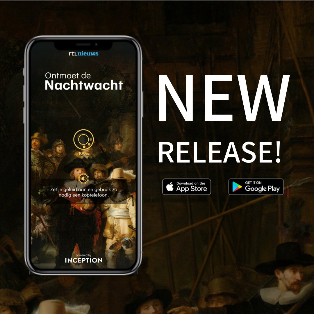 We created a new app and it's all about art🎨! In collaboration with our partners from <a href="/RTLNL/">RTL</a>, Rembrandt's famous painting #TheNightWatch is coming to life in AR. Check it out! bit.ly/2o0DFIG