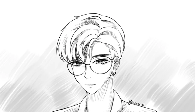 i just wanted to sketch this hair + glasses

#yesung #fanart #예성 