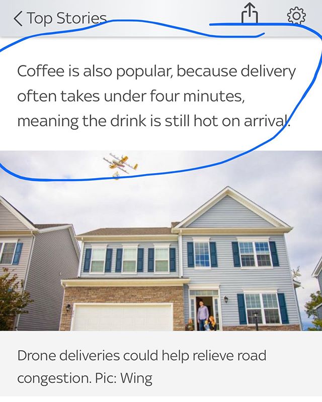 MambaTron69's tweet photo. This will be a game changer for many markets including how we get our coffee in the mornings.

#coffeetech #automation #freedelivery #drones #coffeelife #2020 #dronestagram https://t.co/QRWQ5kRZNZ