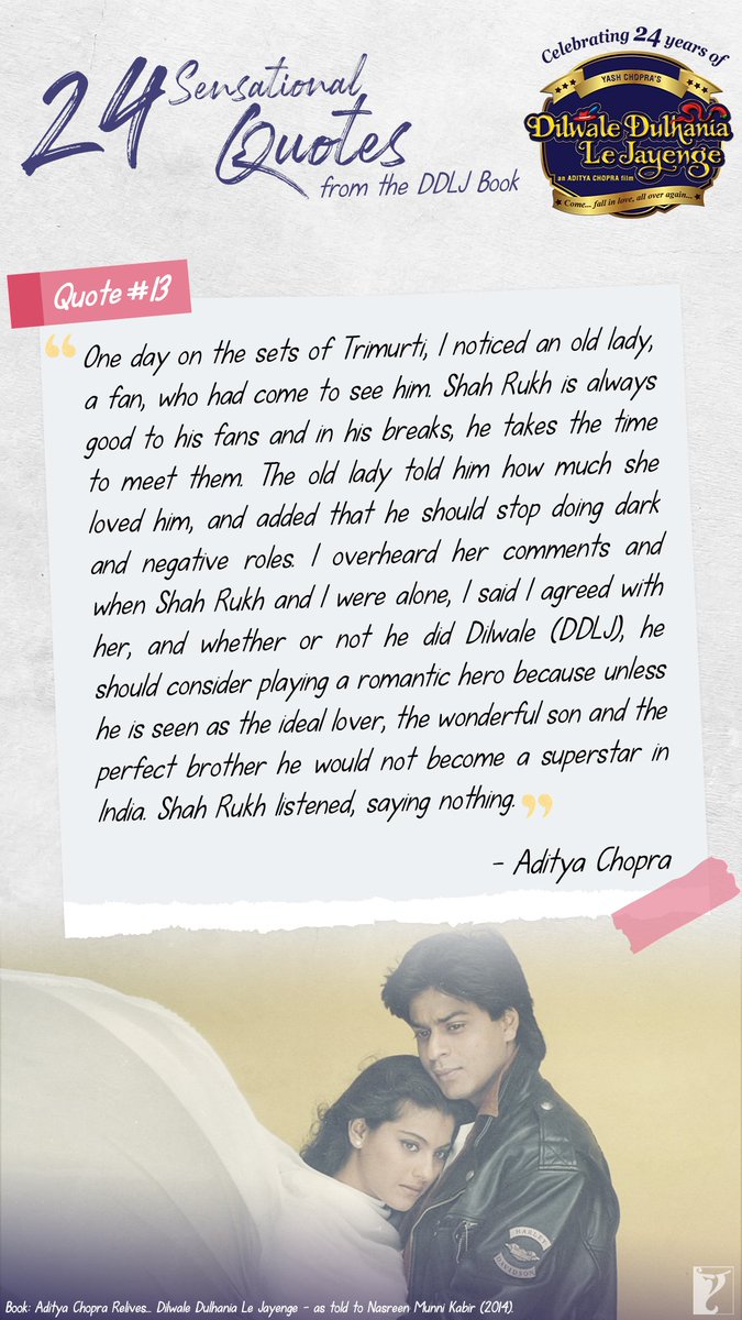 @karanjohar <a href="/udaychopra/">udaychopra</a> <a href="/itsKajolD/">Kajol</a> <a href="/iamsrk/">Shah Rukh Khan</a> <a href="/TheFarahKhan/">TheFarahKhan</a> <a href="/ManishMalhotra/">Manish Malhotra</a> <a href="/Anaita_Adajania/">Anaita Shroff Adajania</a> 13/24 | <a href="/iamsrk/">Shah Rukh Khan</a> | #24YearsOfDDLJ