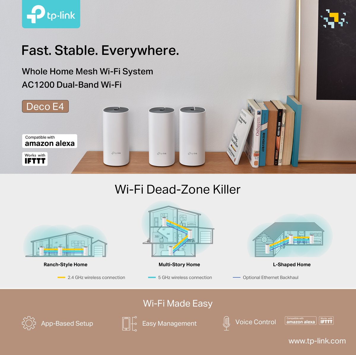 TPLinkMEA's tweet photo. Meet the New Member of Our Deco Family - Deco E4,Whole Home Mesh Wi-Fi System AC1200 Dual-Band Wi-Fi. Learn More: https://t.co/3pLCCBnLTE
 #tplink #wireless #uae2019 #parentalcontrol #deadzonekiller #DecoE4 #alltype #home #houses #voicecontrol #Amazon #alexaskill https://t.co/6FqHzHWpLN