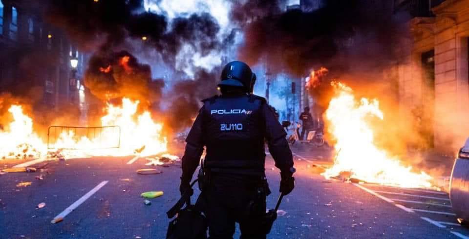 carlitos88p's tweet photo. No hay justificación ideológica ni moral para quemar coches, contenedores, árboles, saquear tiendas, romper pavimentos, tirar piedras, botellas, botes ácido, herir policías, periodistas
DELINCUENCIA TOLERANCIA CERO! #toquedequeda #155YA #166YA #TorraDimision #RecibiránSuMerecido https://t.co/tUax3pfxN2