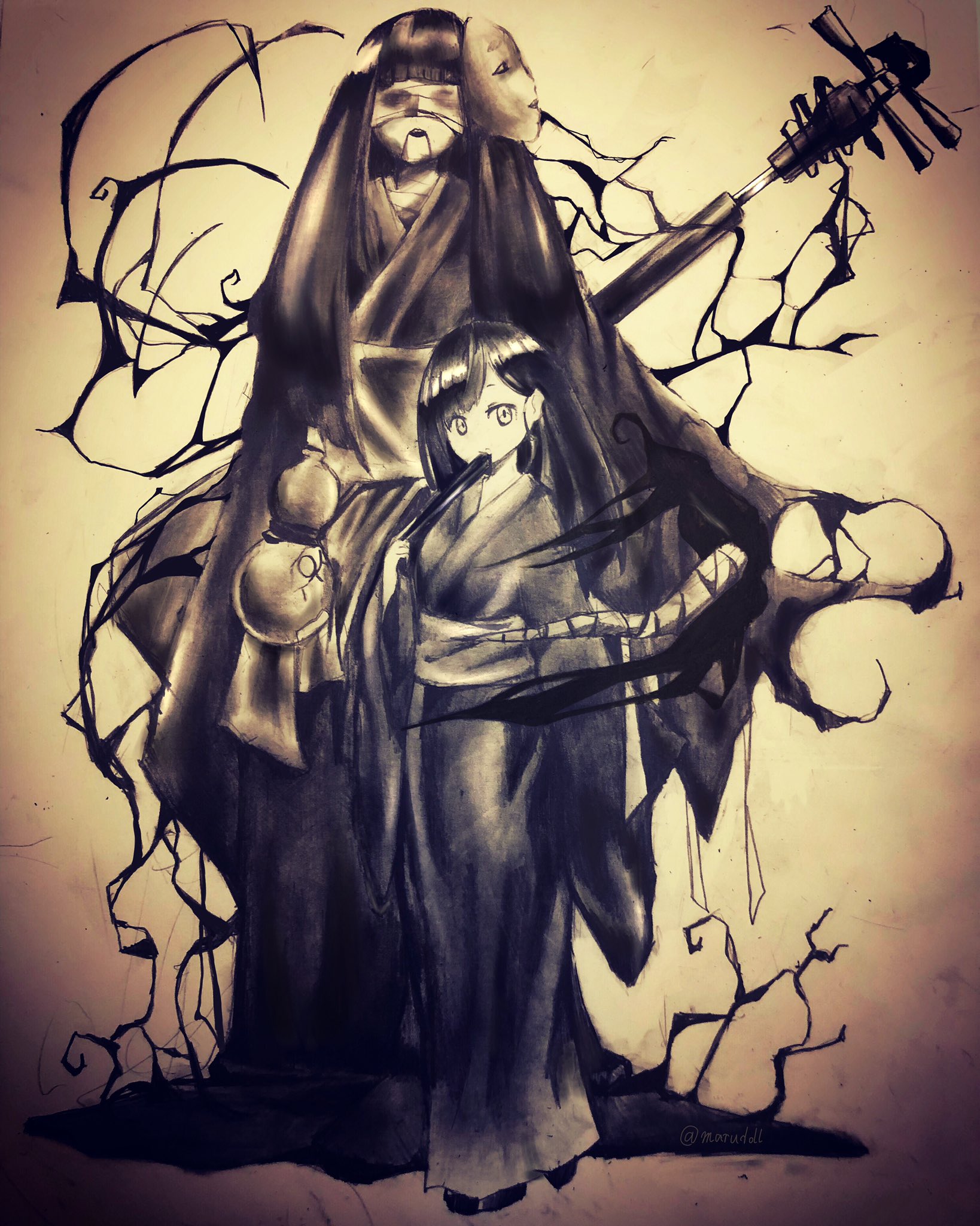 まるのみ人形 和人形と主人 イラスト 絵を描く人々 イラスト基地 私の絵柄が性癖に刺さる人に届いてほしい T Co 8uwdpht7qb Twitter