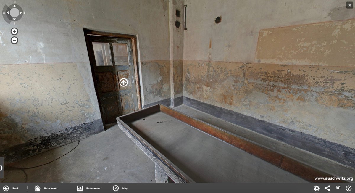 AuschwitzMuseum's tweet photo. Virtual visit of @AuschwitzMuseum gives possibility to see places that because of preservation protection are not accessible to visitors. One of them is Block 10 at #Auschwitz I where Carl Clauberg performed sterilization experiments on female prisoners: https://t.co/WKGWoTUfAk https://t.co/hK3vW01QFe
