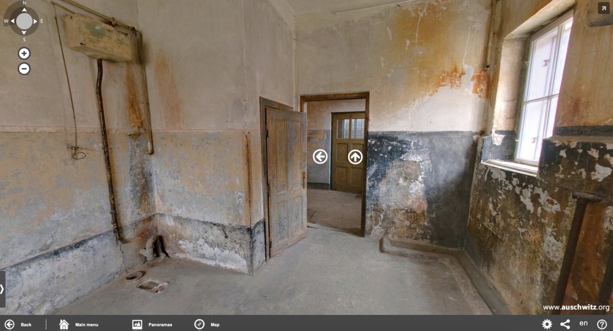 AuschwitzMuseum's tweet photo. Virtual visit of @AuschwitzMuseum gives possibility to see places that because of preservation protection are not accessible to visitors. One of them is Block 10 at #Auschwitz I where Carl Clauberg performed sterilization experiments on female prisoners: https://t.co/WKGWoTUfAk https://t.co/hK3vW01QFe