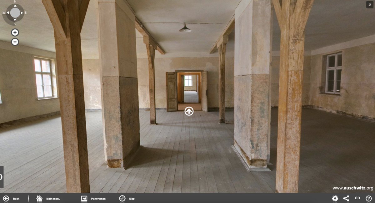 AuschwitzMuseum's tweet photo. Virtual visit of @AuschwitzMuseum gives possibility to see places that because of preservation protection are not accessible to visitors. One of them is Block 10 at #Auschwitz I where Carl Clauberg performed sterilization experiments on female prisoners: https://t.co/WKGWoTUfAk https://t.co/hK3vW01QFe