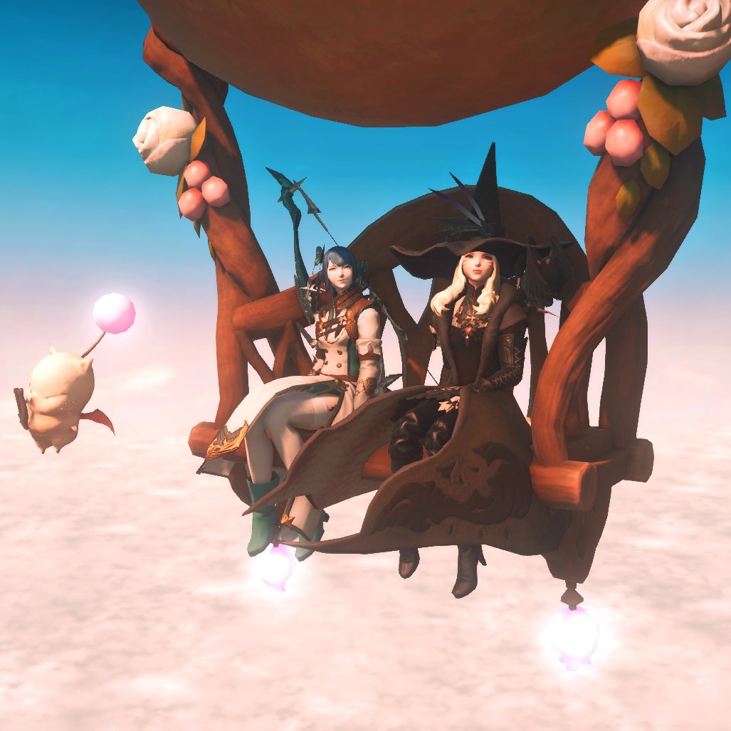 MoonlitSayaka's tweet photo. Thanks again @Sapphira_Nyx for the amazing Fat Moogle mount ♥ My friend and I had a lovely time in the clouds!
#GPOSERS #FFXIVSnaps #AuRa #Miqote #FatMoogle #Moogle #FFXIV #FF14 https://t.co/buySWeNr7P