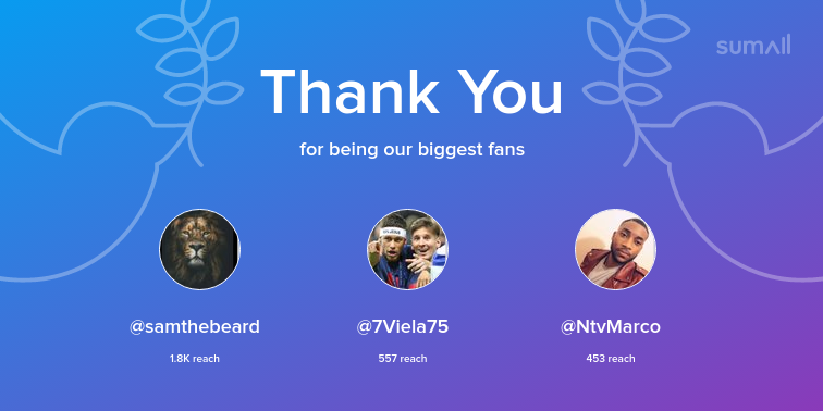 Sportnbizz's tweet photo. Our biggest fans this week: samthebeard, 7Viela75, NtvMarco. Thank you! via https://t.co/CP6iTKpe4V https://t.co/mPKd8sSYmg