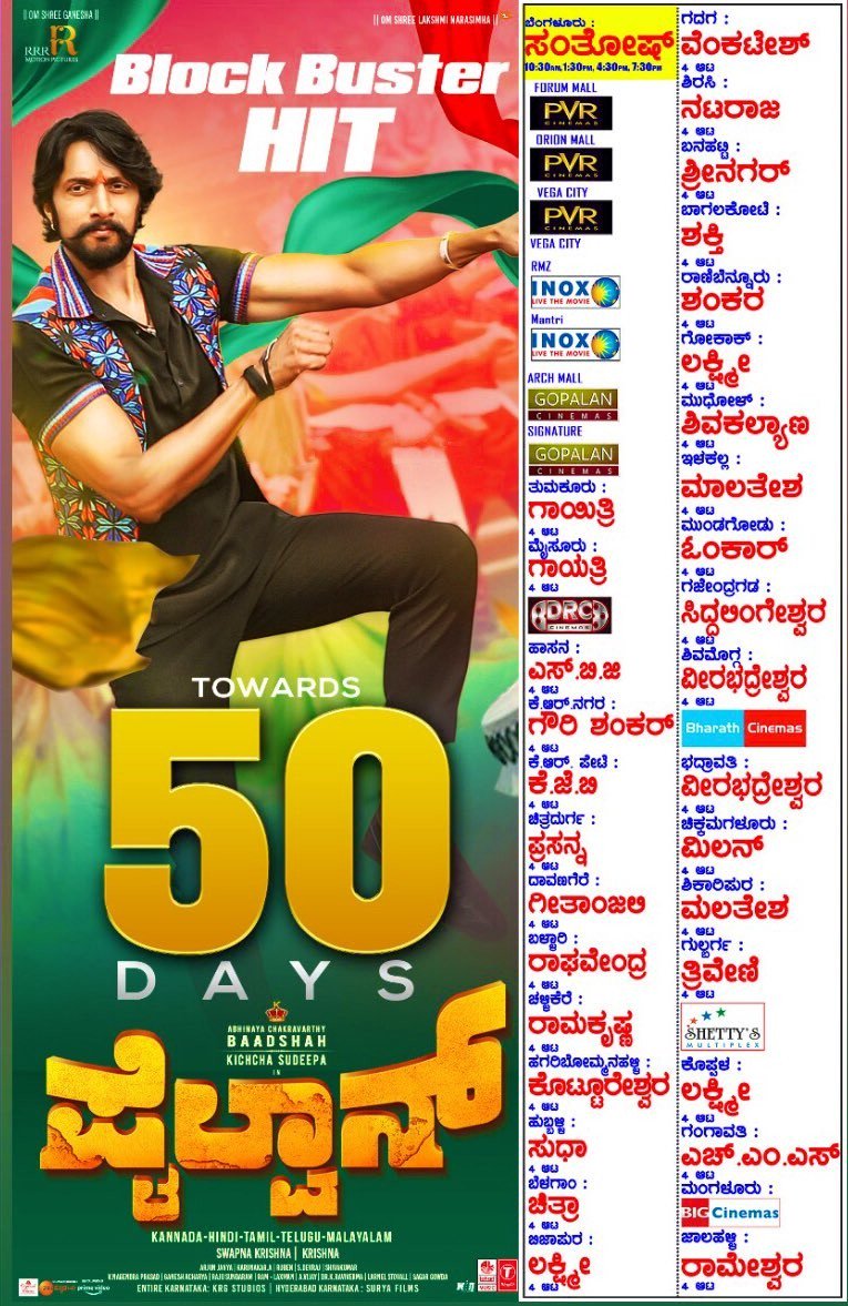 i_amyadhu's tweet photo. ಬಿಡುಗಡೆಯಾದ ಎಲ್ಲಾ ಚಿತ್ರಮಂದಿರಗಳಲ್ಲಿ ಅಮೋಘ 40 ದಿನಗಳನ್ನು ಪೂರೈಸಿ, 50 ನೇ ದಿನದತ್ತ ಮುನ್ನುಗ್ಗುತ್ತಿರುವ ಈ ವರ್ಷದ ಬಿಗ್ಗೆಸ್ಟ್ ಬ್ಲಾಕ್ ಬಸ್ಟರ್ ಚಿತ್ರ #ಪೈಲ್ವಾನ್ 🔥💪
#GenuineBlockBusterHit
Running Successfully Towards 50 Days.
@KicchaSudeep @PailwaanMovie https://t.co/qp80BqtzeX