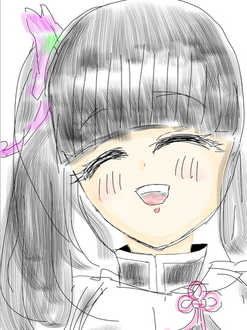 うどんさんがTwitterに投稿した栗花落カナヲ(鬼滅の刃)のイラスト。