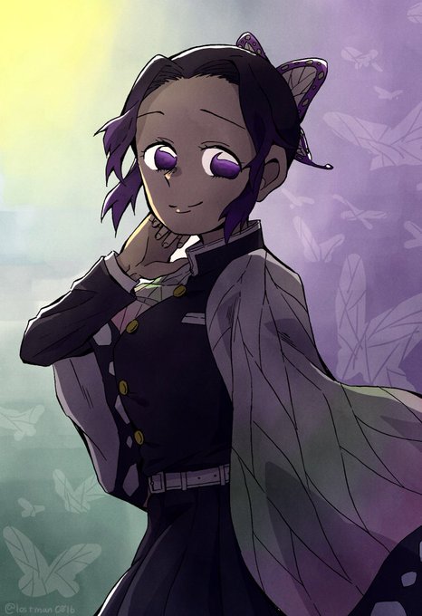 蟻吉⛄さんがTwitterに投稿した胡蝶しのぶ(鬼滅の刃)のイラスト。