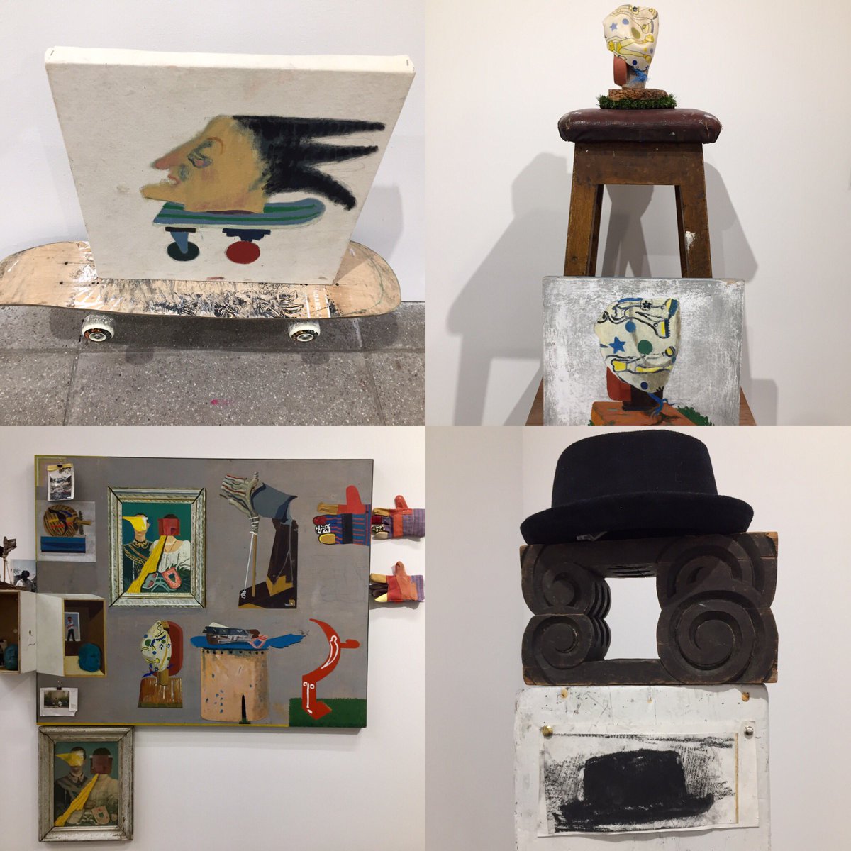 LornaBatesArt's tweet photo. Really WOWed by Gareth Griffith exhibition at Ty Pawb in Wrexham yesterday. I absolutely loved it, fantastic work and a wonderful sense of humour. @typawb #welshartist #itsanartschool #scafineart #glyndwruniversity #wrexham #assembledge #paintedassemblage https://t.co/e3WGpAbKEH