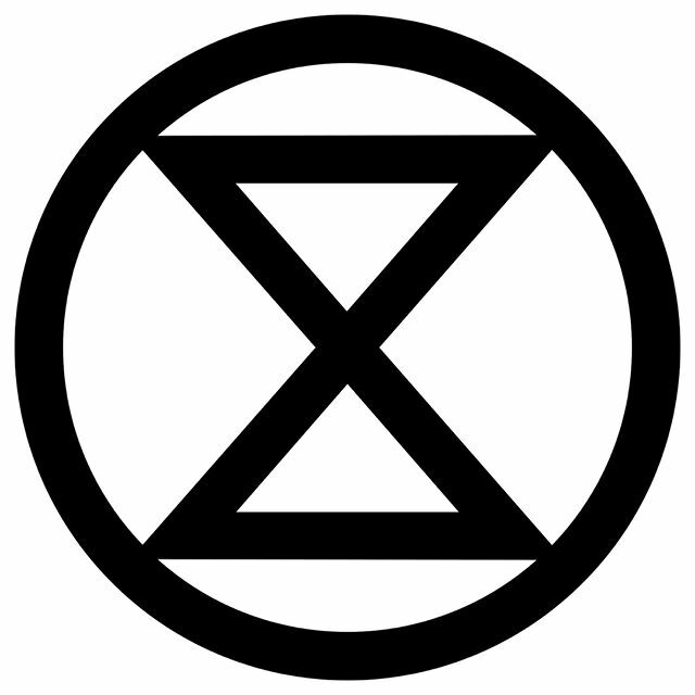 slanted_blog's tweet photo. Where does the symbol of @extinctionrebellion come from? The circle represents the planet and the stylised hourglass is a warning that time is running out for many species. .
The symbol has been attributed to anonymous East London artist, ESP or Goldfrog… https://t.co/8Jyv8k0YXd https://t.co/NICfXPK4XB
