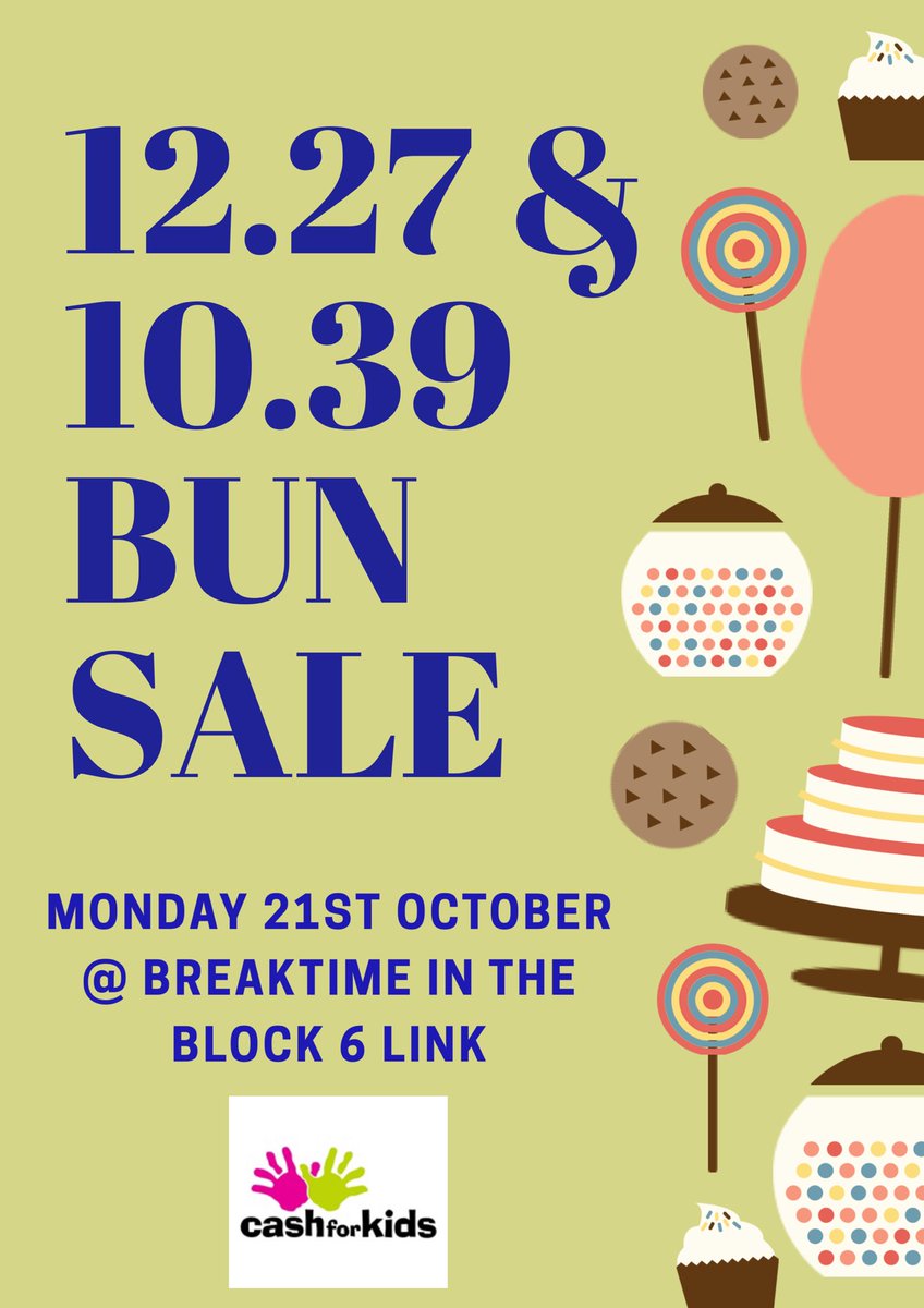 LMCPolitics's tweet photo. Tomorrow in @lismorecomp 12.27 and 10.39 will be having what promises to be - ‘The Best Bun Sale’ EVER! Doughnuts, brownies and home-baked treats will be available in the Blk6 link at break time! #GetThereQuick #CashForKids https://t.co/1znvDJehhT