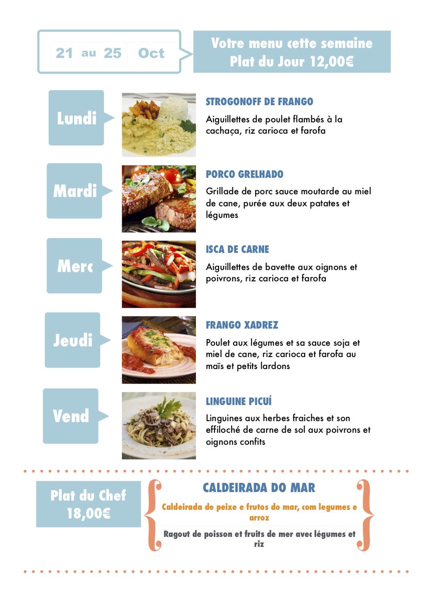 MilocaGourmand's tweet photo. Menu de la semaine prochaine chez Miloca.
Avec nos bons petits plats pour vous faire plaisir! 

Très bonne semaine à tous !!! https://t.co/vZnpafMqu9