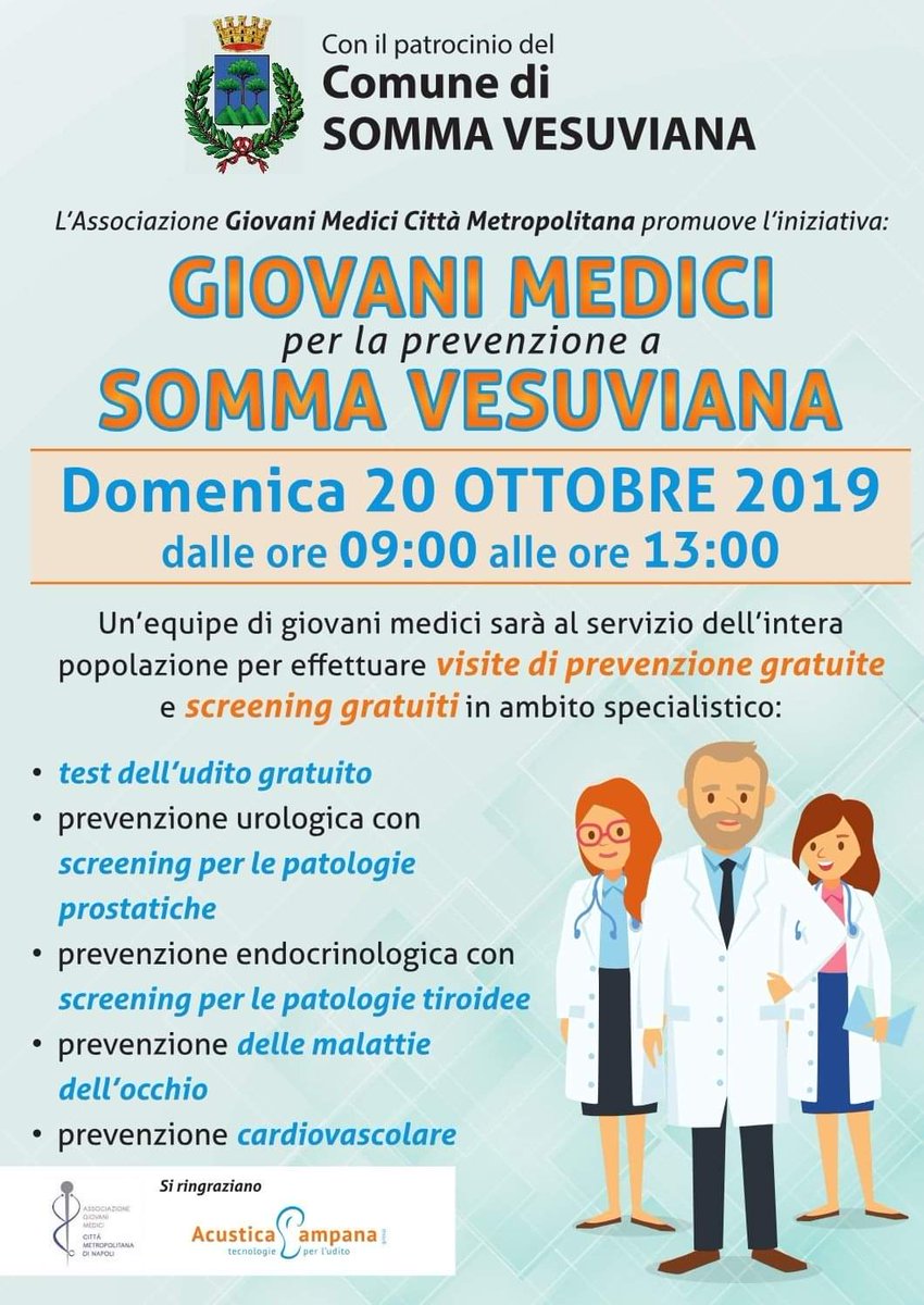 comune_somma's tweet photo. Buongiorno, vi ricordiamo che fino alle 13 sono in corso nela sala consiliare del Comune è  possibile  effettuare  gratuitamente: Visita Urologica, Visita Nutrizionista, TEST DELL'UDITO @SalvatoreDiSar1 https://t.co/3quZ0s9la5