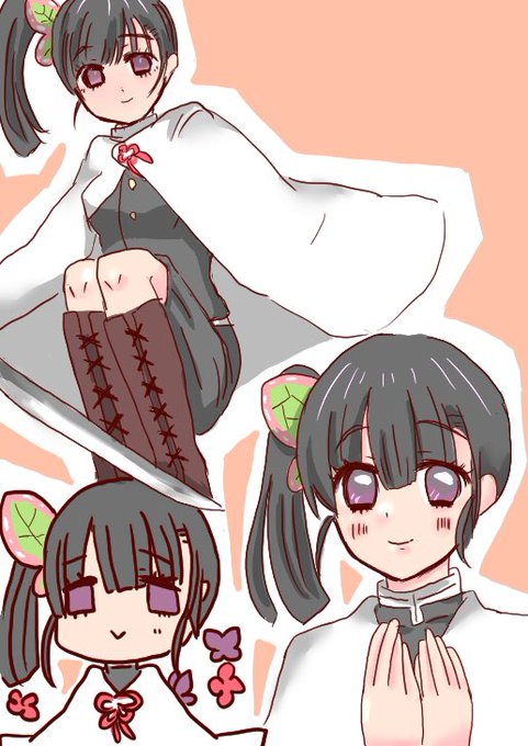 わんおさんがTwitterに投稿した栗花落カナヲ(鬼滅の刃)のイラスト。