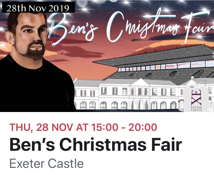BackingBen's tweet photo. Yes we’re only in October but SAVE THE DATE &amp; watch this space ... #BackingBen 🎄🎅🏼 🎁 #Christmas #Exeter #Presents https://t.co/QqLxNxmX98