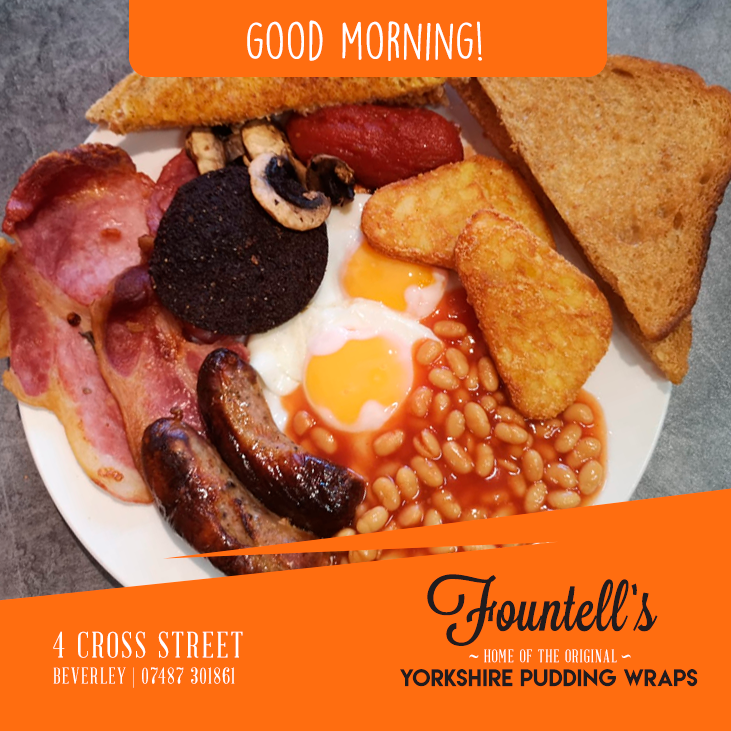 Fancy one of these? Our famous #AllDay #Breakfasts are great value and just whats needed if you've had a busy #weekend so far! Our second to last #Sunday before we close so treat yourself to a delicious #YorkshirePuddingWrap for dinner today too! Delivery available #JustEat #HU17