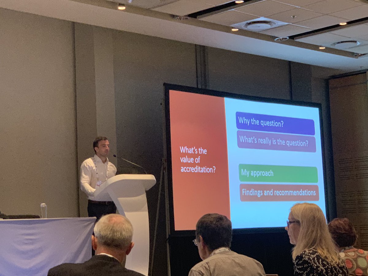 LindaSoars's tweet photo. Considering external evaluation @ISQua - appreciating the value and impact of current accreditation - with discussions starting on meaning in a global way  #isqua2019 @drtinacampbell @IanShadeswilson https://t.co/OJQsuZBWLw