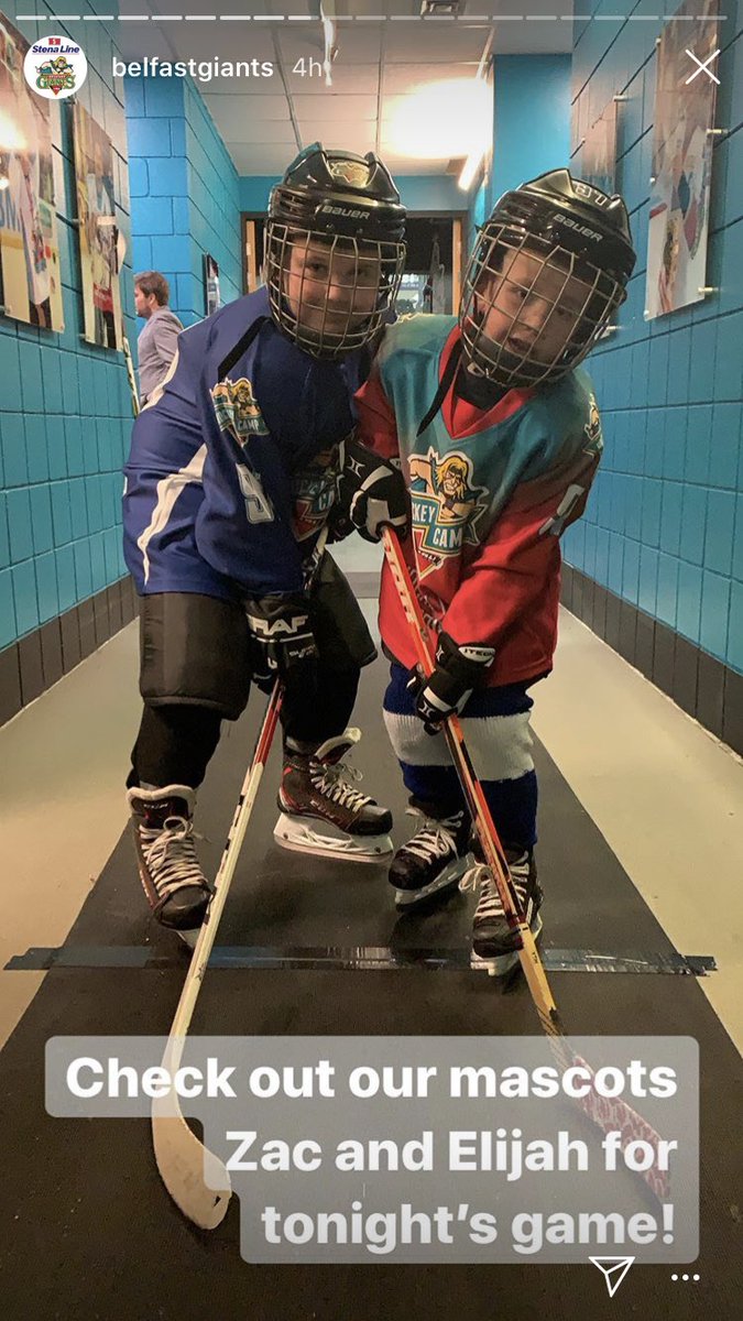 JLFSaunders's tweet image. Elijah and Zac had the best night as mascots. Thanks @LiamReddox and @BelfastGiants