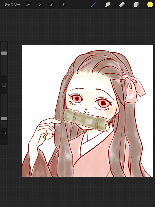 ミリー/Milly ネクタイ企画進行中さんがTwitterに投稿した竈門禰豆子(鬼滅の刃)のイラスト。