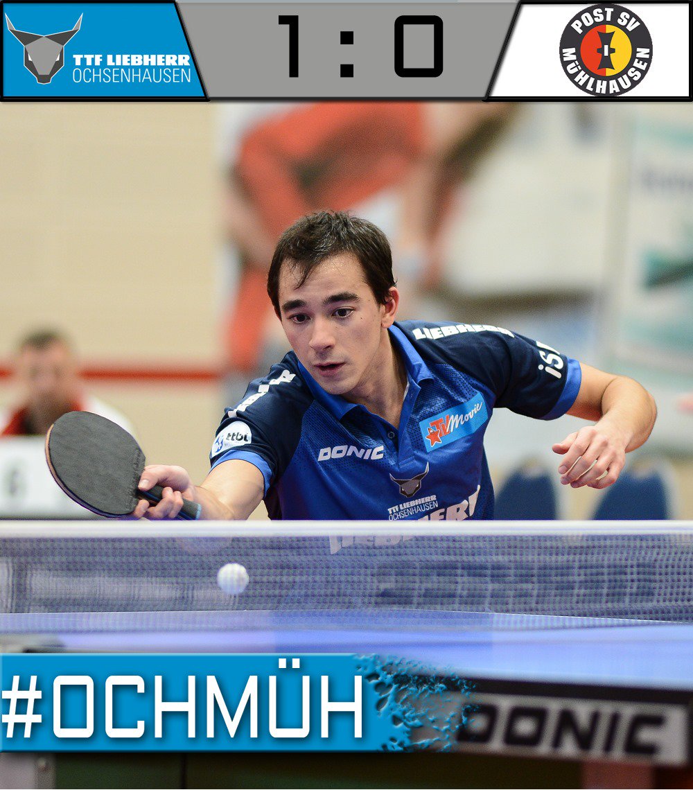 Hochspannung pur!
<a href="/hugocalderano/">Hugo Calderano</a> sichert mit einem 3:2 gegen Steffen Mengel den ersten Punkt für Ochsenhausen!
#OCHMÜH #TTBL #OXcited #OxNation