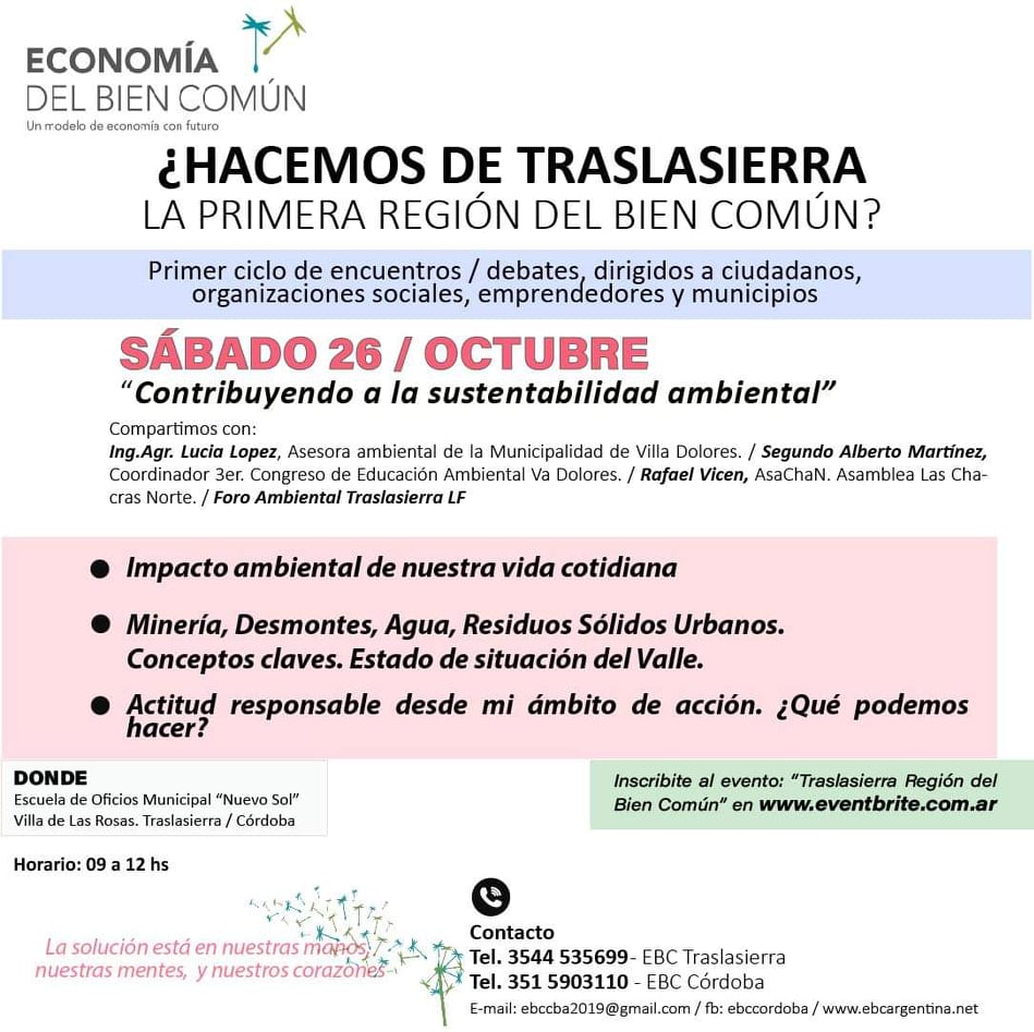 ¿Hacemos de Traslasierra una región del #BienComún? ¿Cómo podemos promover la #sustentabilidad ambiental? eventbrite.com.ar/e/contribuyend…