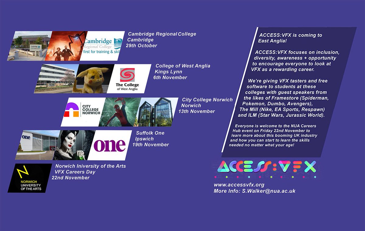 NUAVFX (@nuavfx) on Twitter photo It's time to launch our annual @AccessVfx road trip starting with <a href="/CRC_College/">Cambridge Regional College</a> on the 29th October, with <a href="/FXhome/">FXhome</a> and some great speakers to introduce their students to VFX. Coming soon- @cwa_college <a href="/norwichcollege/">City College Norwich</a> <a href="/SuffolkOneMedia/">Suffolk One Media</a> #WeAreNUA #AccessVFXEast It's time to launch our annual @AccessVfx road trip starting with <a href="/CRC_College/">Cambridge Regional College</a> on the 29th October, with <a href="/FXhome/">FXhome</a> and some great speakers to introduce their students to VFX. Coming soon- @cwa_college <a href="/norwichcollege/">City College Norwich</a> <a href="/SuffolkOneMedia/">Suffolk One Media</a> #WeAreNUA #AccessVFXEast