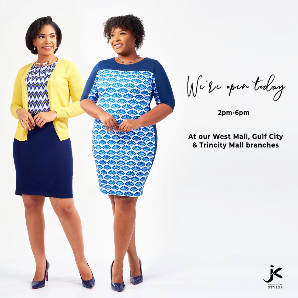 jksignature's tweet photo. Start your workweek feeling &amp; looking your best!🔥

Shop these styles &amp; more at our Westmall, Gulf City &amp; Trincity Mall locations from 2 pm-6 pm today.

Can’t make it in-store? Shop these styles &amp; more online at https://t.co/XdCyEknkhb
#jkss #workwear #officestyle https://t.co/np4NrzsAle