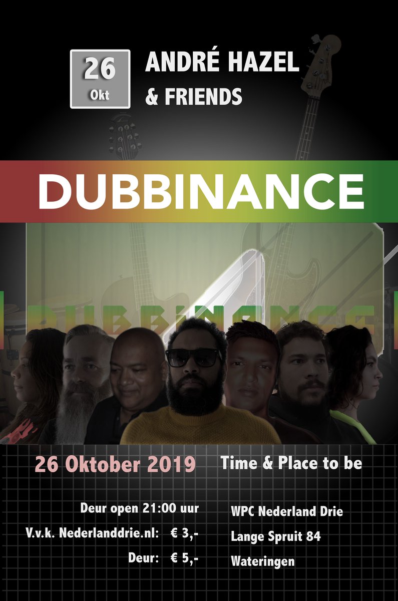 dubbinance's tweet photo. Live at @nederlanddrie on the 26th of October 2019 in Wateringen, Netherlands!!! It is going to be a very nice performance !!! ... #reggae #music #love #dubbinance #wateringen #nederlanddrie #wpc #positive #YesWeCan https://t.co/p9aoCex6rv