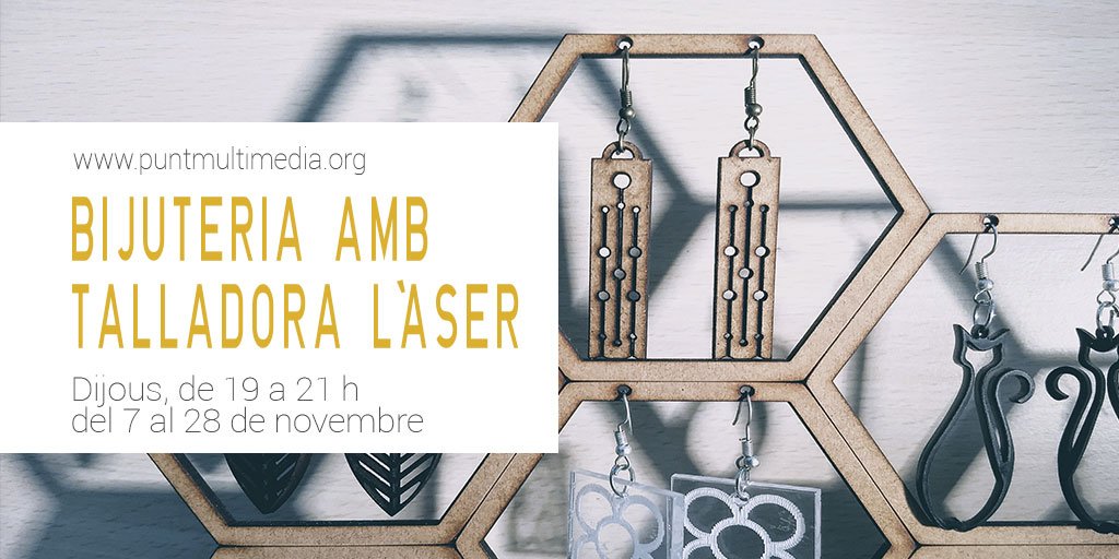 Aprèn des de zero a dissenyar i tallar amb làser la teva pròpia bijuteria. Treballarem amb fustes, acrílics i cuirs!
Més info i inscripcions a: puntmultimedia.org/events/bijuter…