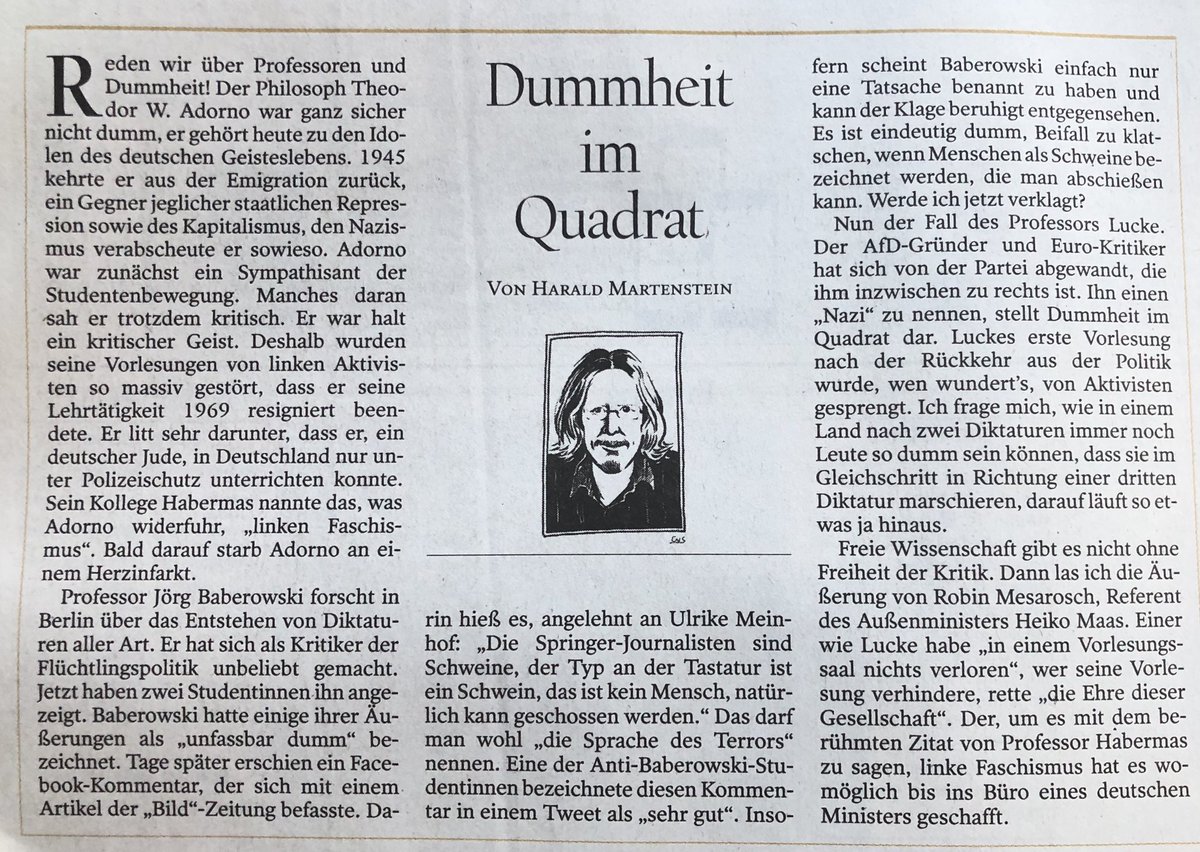 drumheadberlin's tweet photo. Harald Martenstein im ⁦@Tagesspiegel⁩ „Der linke Faschismus hat es womöglich bis ins Büro eines deutschen Ministers geschafft.“ https://t.co/Xx88Cn7HsQ
