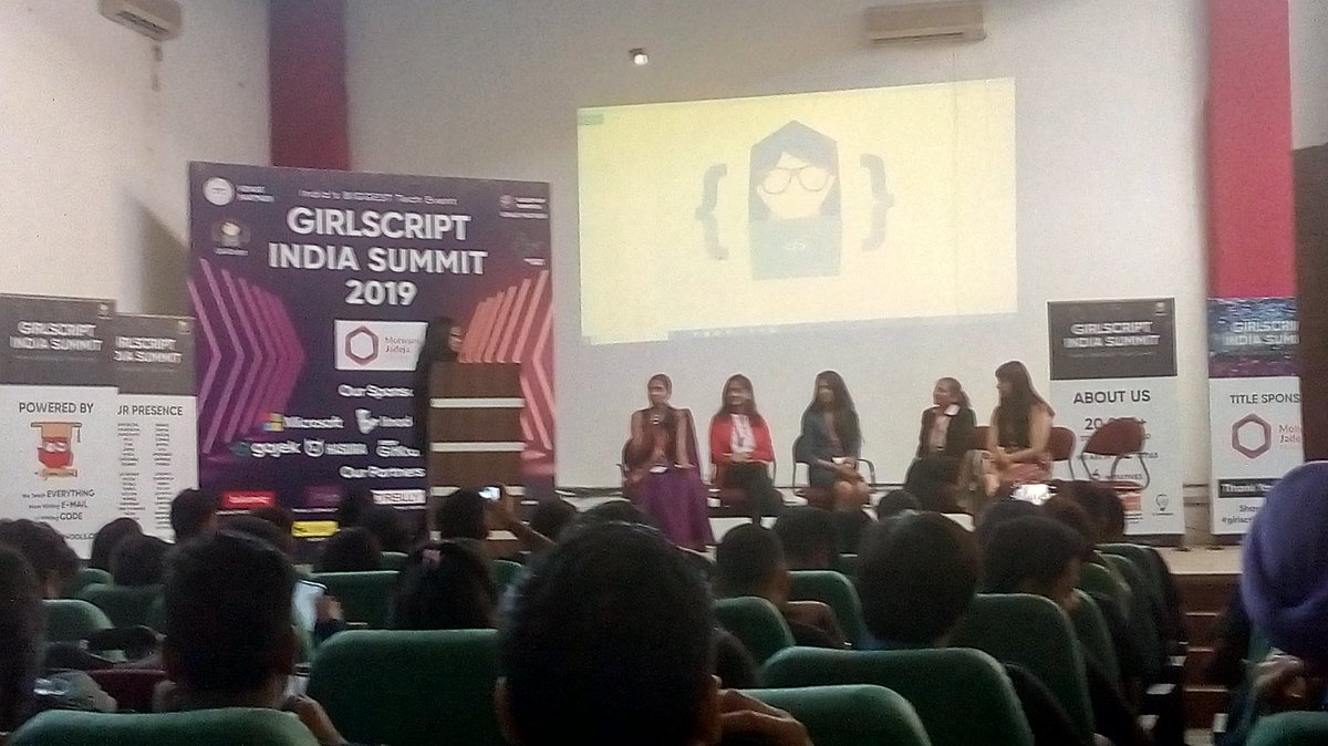 Girlscript1's tweet photo. A panel of amazing women at GirlScript Summit India discussing about #WomenInTech, #STEM, #communities and #diversity.💪👏

#girlscript #girlscriptindiasummit

#ShanayaKhurana
#VertikaShukla
#KetkeeBhave https://t.co/wgffRT8gPD